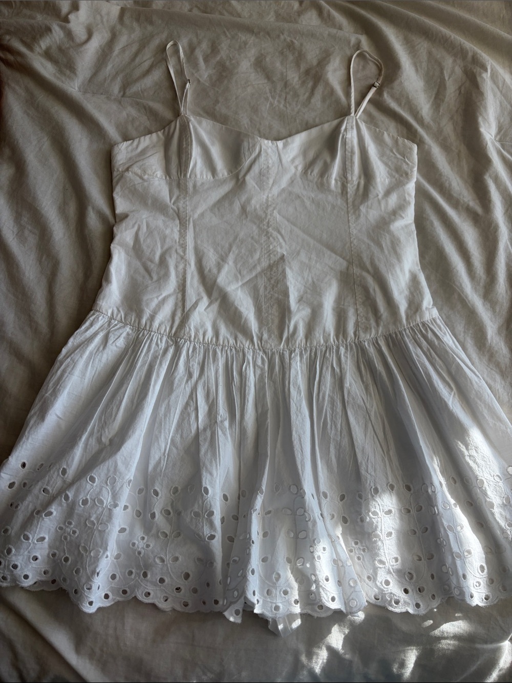 ZARA dropwaist eyelet mini dress